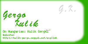 gergo kulik business card